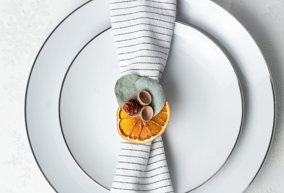 Dried orange napkin rings