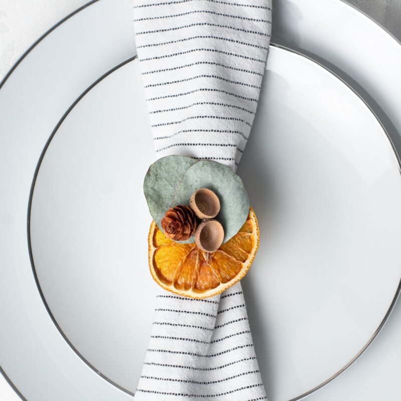 Dried orange napkin rings