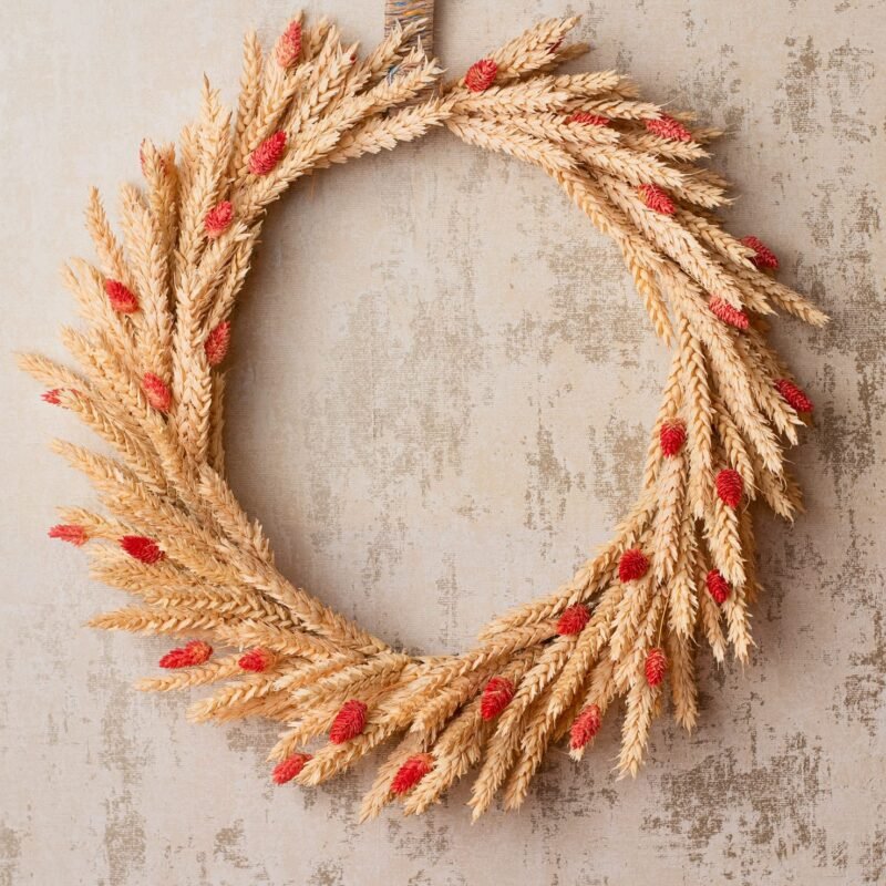 Golden wheat wreath