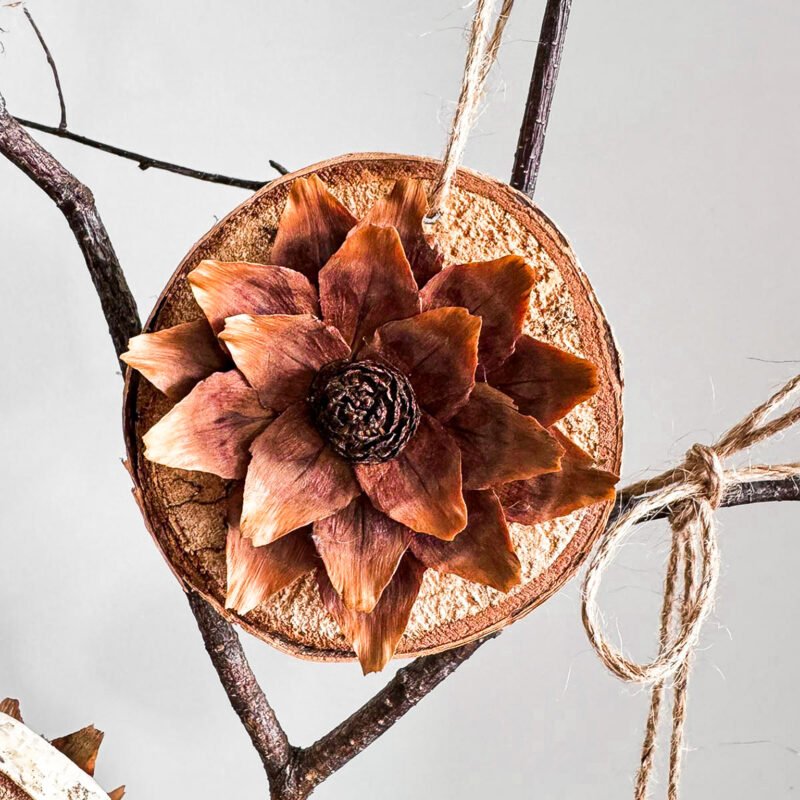Wood flower ornaments