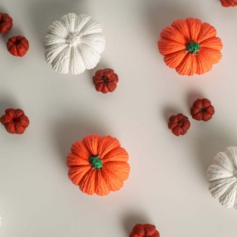 Concrete mini pumpkin ornaments