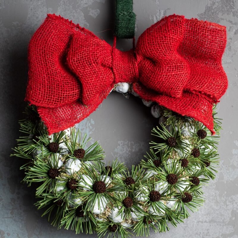 Spiky chestnut Christmas wreath