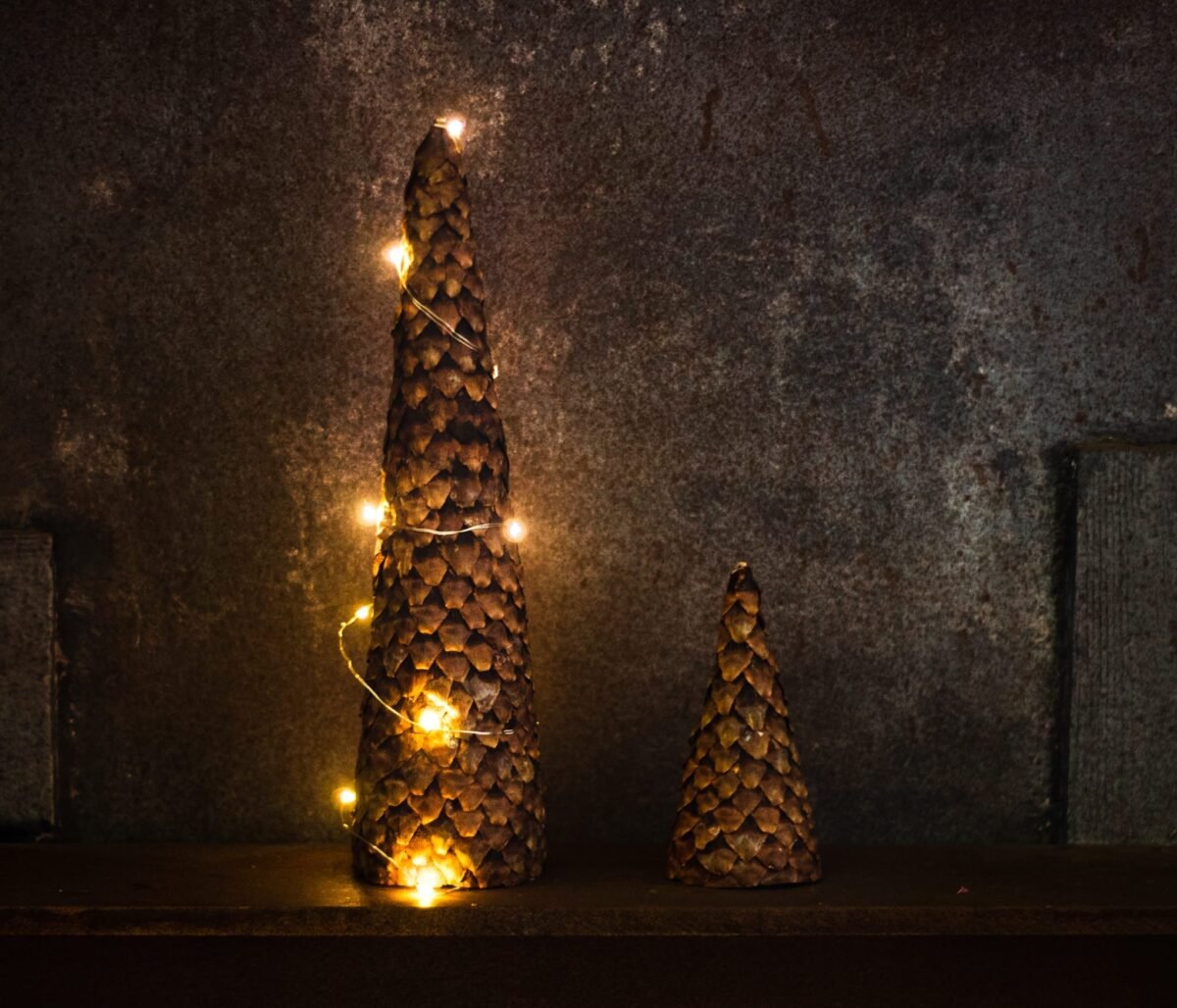 Pinecone tip Christmas tree