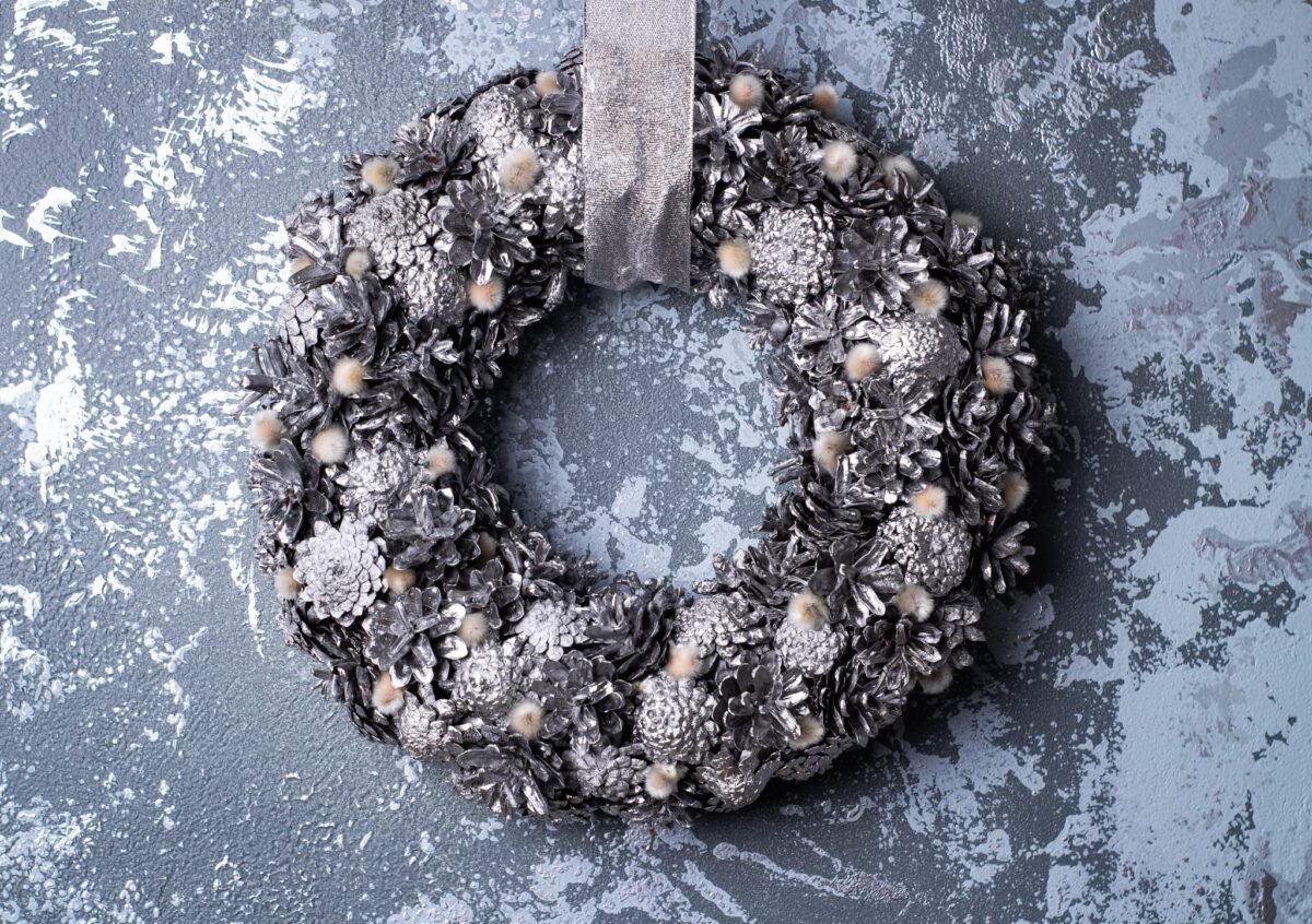 Silver winter wreath