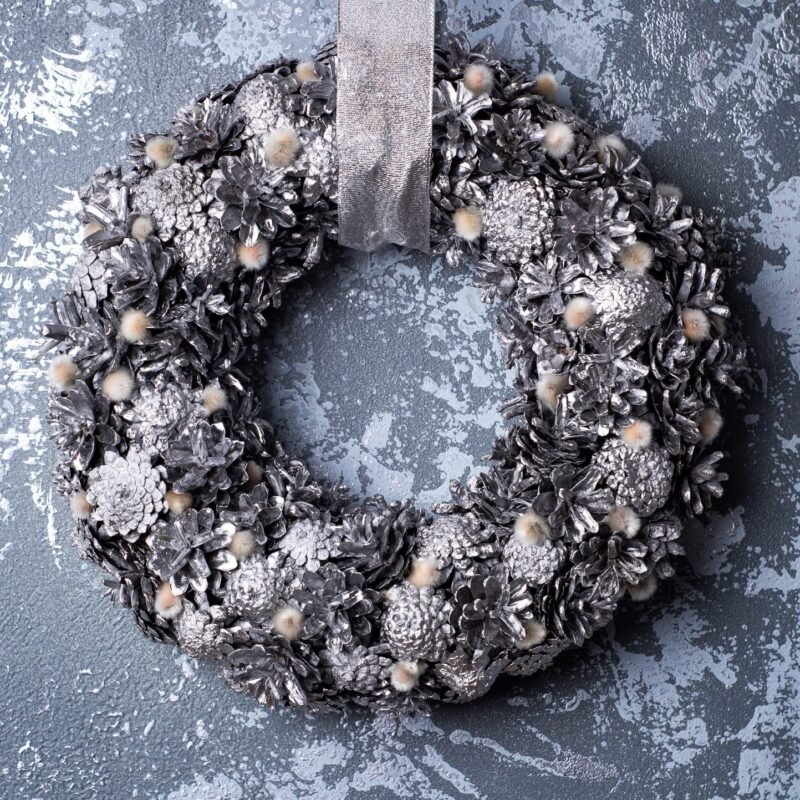 Silver winter wreath