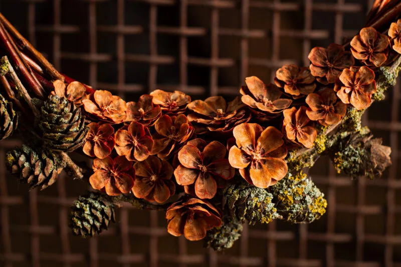 Pinecone flower minimalist wreath - Image 4