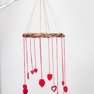 Red heart mobile