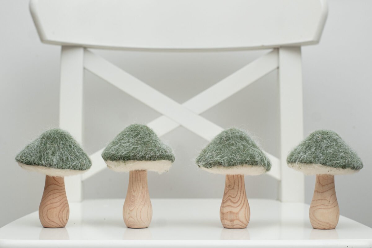 Felt & Wood Mushrooms - Image 3