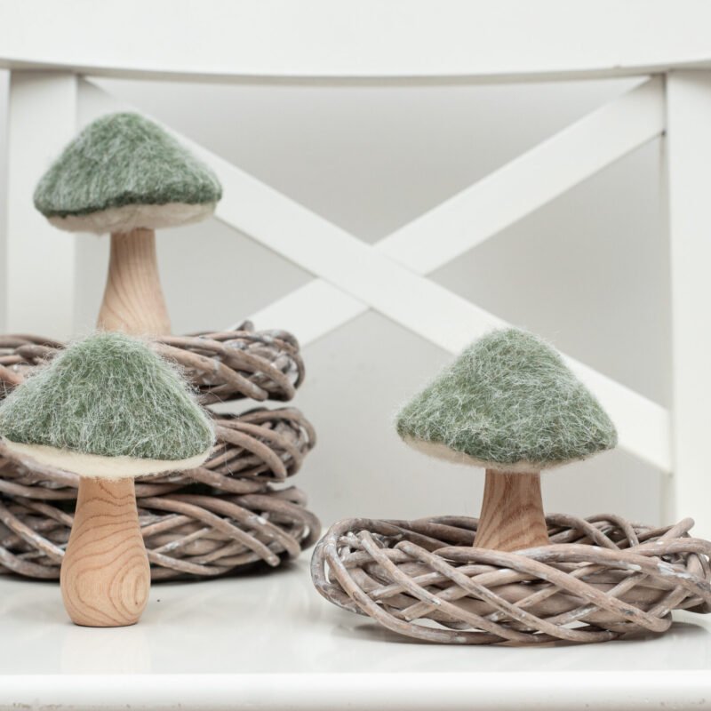 Felt & Wood Mushrooms