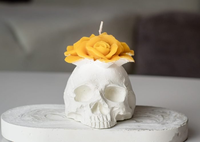 Skull & Flower Candle-4